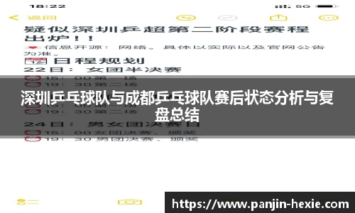 深圳乒乓球队与成都乒乓球队赛后状态分析与复盘总结